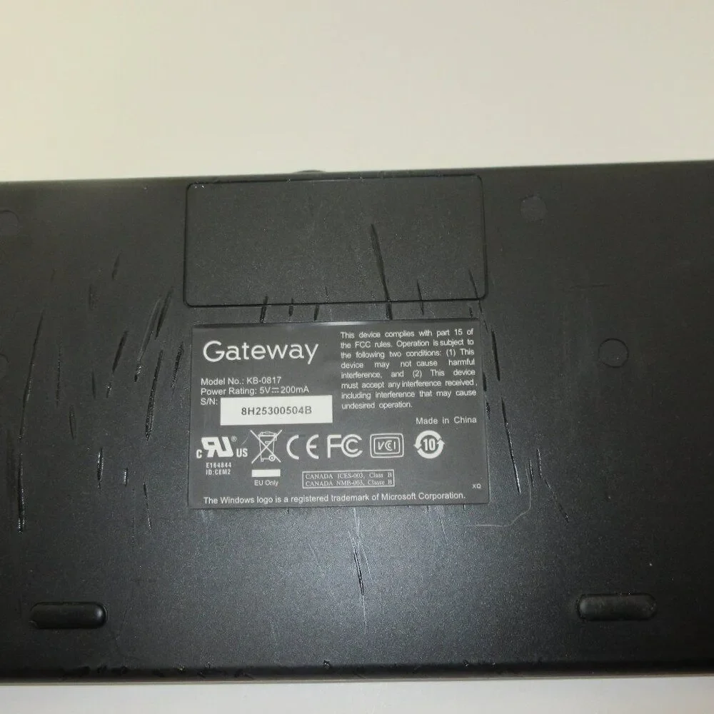 Gateway KB-0817 Wired PS/2 Keyboard Black Full Size Multimedia for Desktop PC